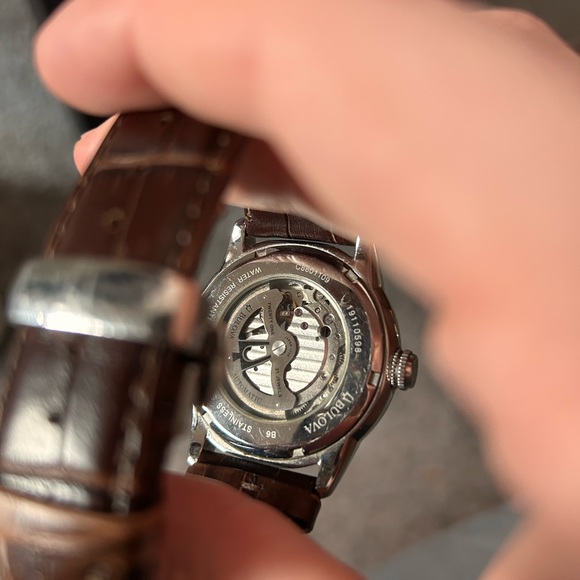 Bulova Automatic Leather Band Brown Dial Men's Watch 96A120 - Picture 3 of 3